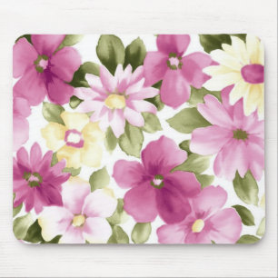 Alfombrilla De Ratón Mousepad de patrón de suelos rosa y amarillo