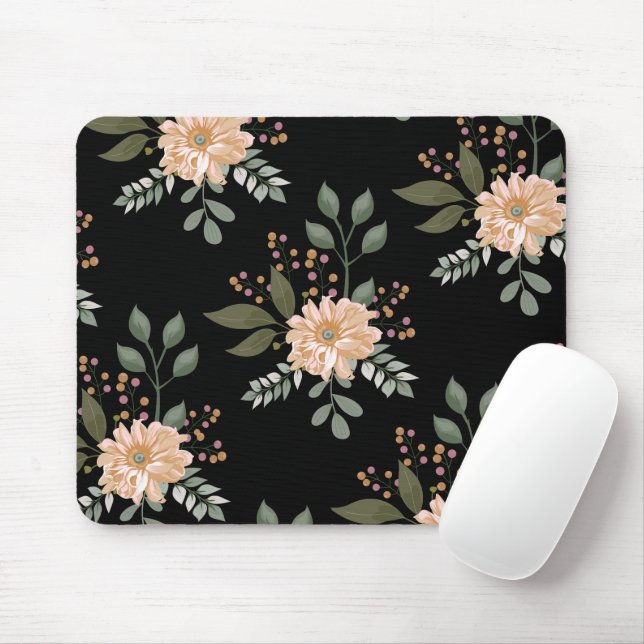 Alfombrilla De Ratón Mousepad de patrón floral (Con ratón)