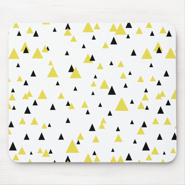 Alfombrilla De Ratón Mousepad de patrón geométrico amarillo y negro (Frente)