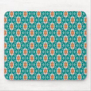 Alfombrilla De Ratón Mousepad de patrón geométrico verde y Naranja