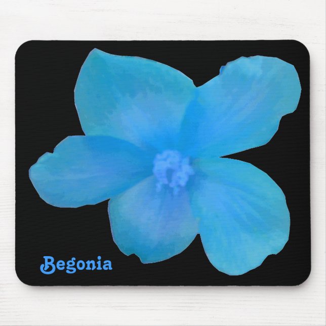 Alfombrilla De Ratón Mousepad de Personalizable de Begonia Azul (Frente)