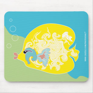 Alfombrilla De Ratón Mousepad de pescado amarillo