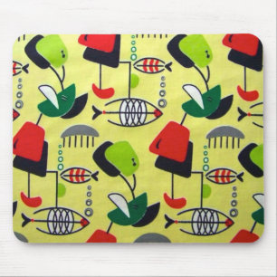 Alfombrilla De Ratón Mousepad de pescado atómico moderno de mediados d