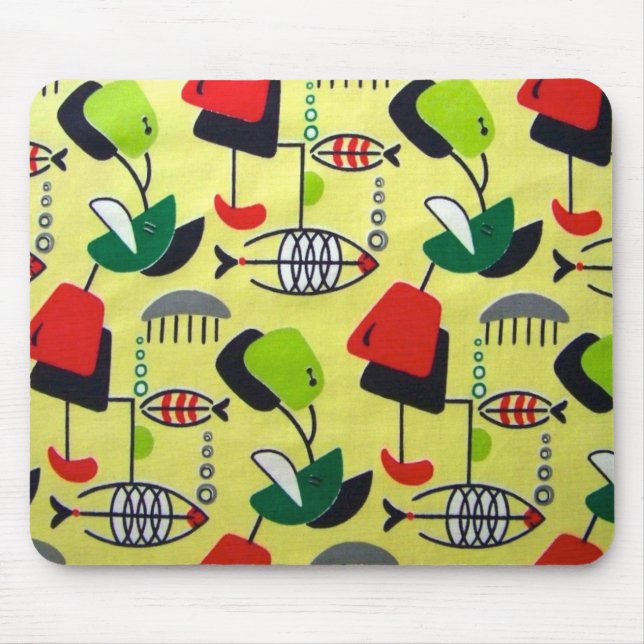 Alfombrilla De Ratón Mousepad de pescado atómico moderno de mediados de (Frente)