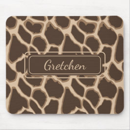 Alfombrilla De Ratón Mousepad de piel de Marrón y Tan Giraffe