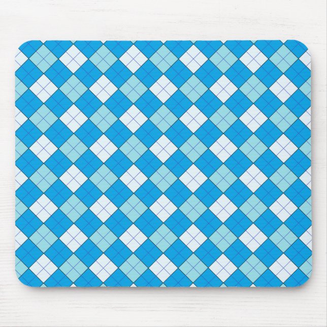 Alfombrilla De Ratón Mousepad de Plaid azul (Frente)