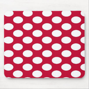 Alfombrilla De Ratón Mousepad de polkadots rojos y blancos