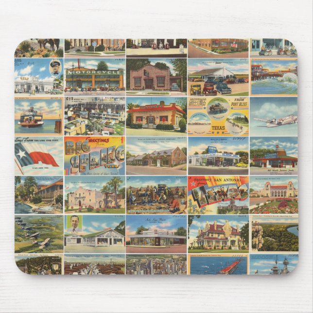 Alfombrilla De Ratón Mousepad de postal antigua de Texas (Frente)