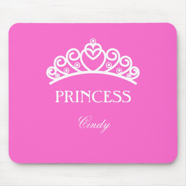 Alfombrilla De Ratón Mousepad de princesa personalizada en rosa con nom (Frente)