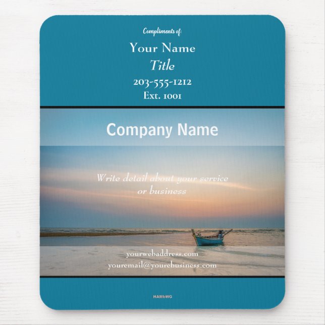 Alfombrilla De Ratón Mousepad de promoción Turquesa y Flores - HAMbyWG (Frente)