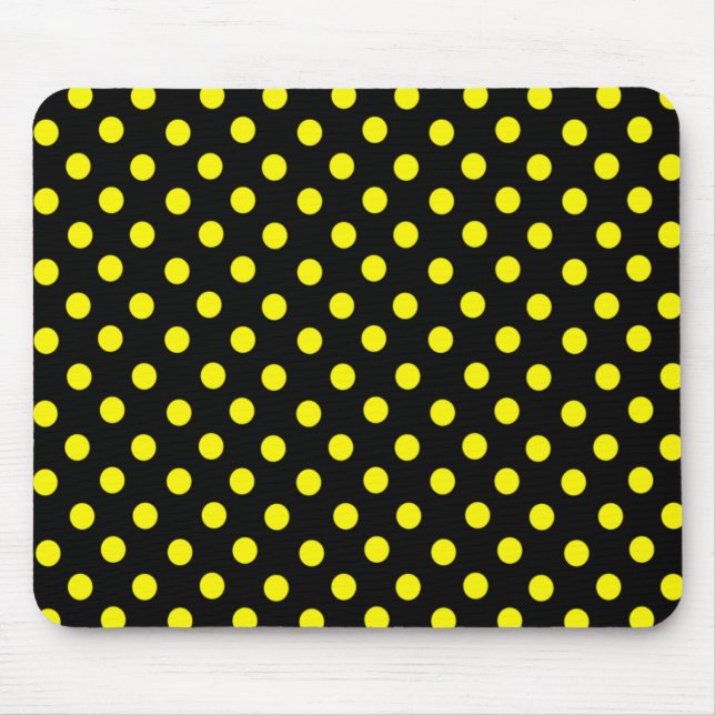 Alfombrilla De Ratón Mousepad de punto de polka amarillo (Frente)