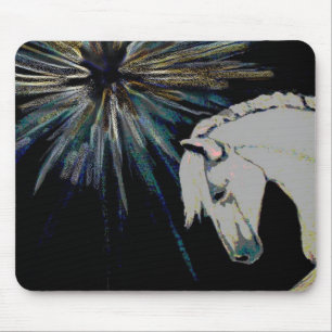 Alfombrilla De Ratón Mousepad de ráfaga de caballos de Stallion blanco 