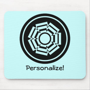 Alfombrilla De Ratón Mousepad de ranura floral, negro
