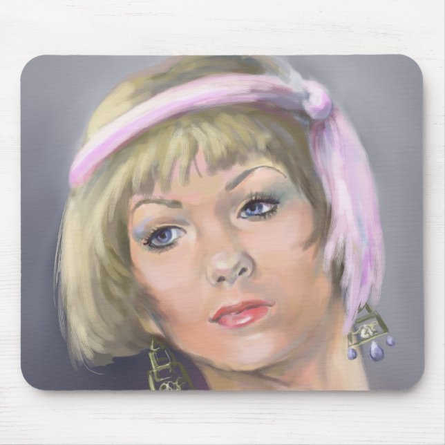 Alfombrilla De Ratón Mousepad de retrato de flapper de primavera (Frente)