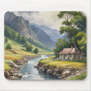 Alfombrilla De Ratón Mousepad de río animado escénico