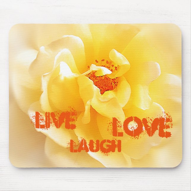 Alfombrilla De Ratón Mousepad de rosa amarillo suave (Frente)