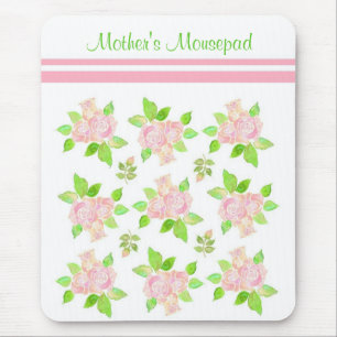 Alfombrilla De Ratón Mousepad de rosas rosadas de época de personalizab