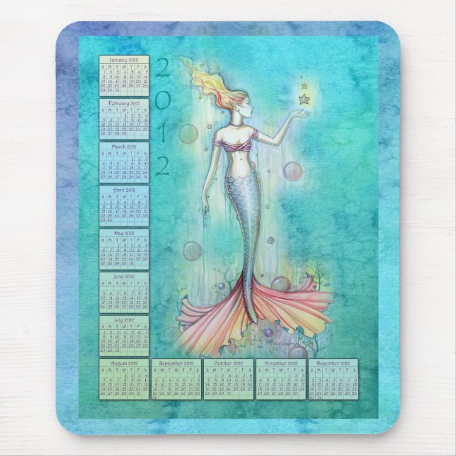 Alfombrilla De Ratón Mousepad de sirena del calendario 2012 (Frente)