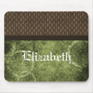 Alfombrilla De Ratón Mousepad de Steampunk metalizado, verde