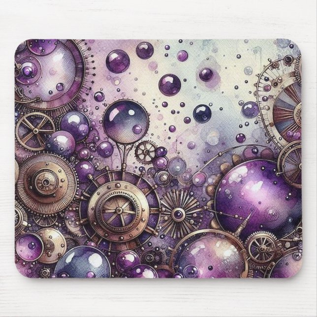Alfombrilla De Ratón Mousepad de Steampunk púrpura (Frente)