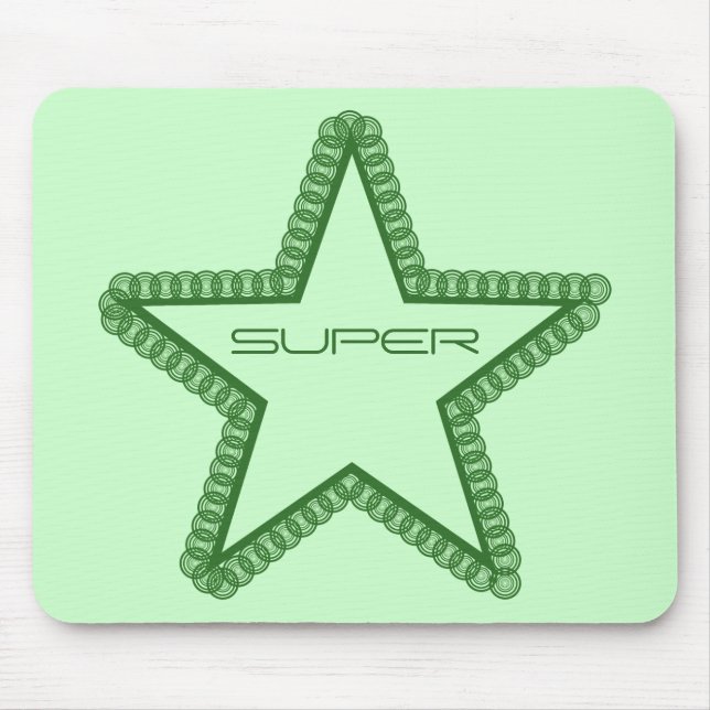 Alfombrilla De Ratón Mousepad de Superestrella Grunge, verde forestal (Frente)