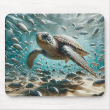 Mousepad de tortuga del mar Verde