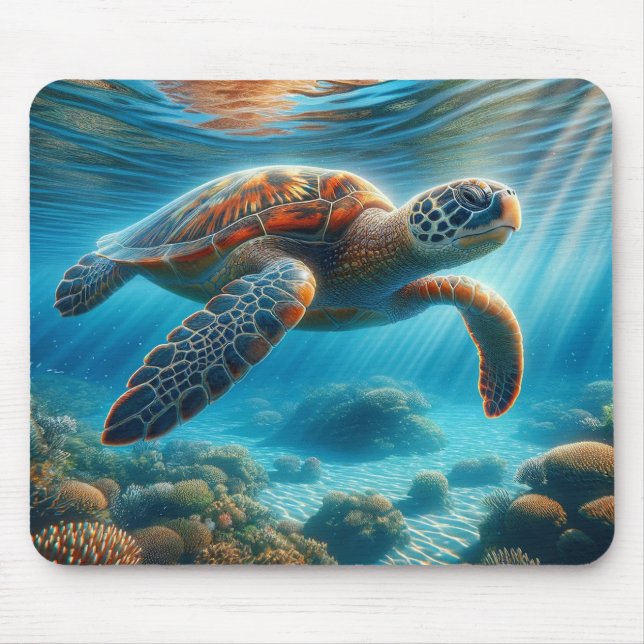 Alfombrilla De Ratón Mousepad de tortuga del mar Verde (Frente)