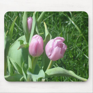 Alfombrilla De Ratón Mousepad de tulipanes rosados