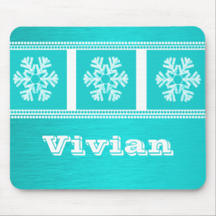Alfombrilla De Ratón Mousepad de vacaciones moderno con copos de nieve,