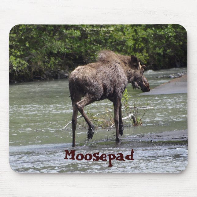Alfombrilla De Ratón Mousepad de vida salvaje divertida de Moose (Frente)