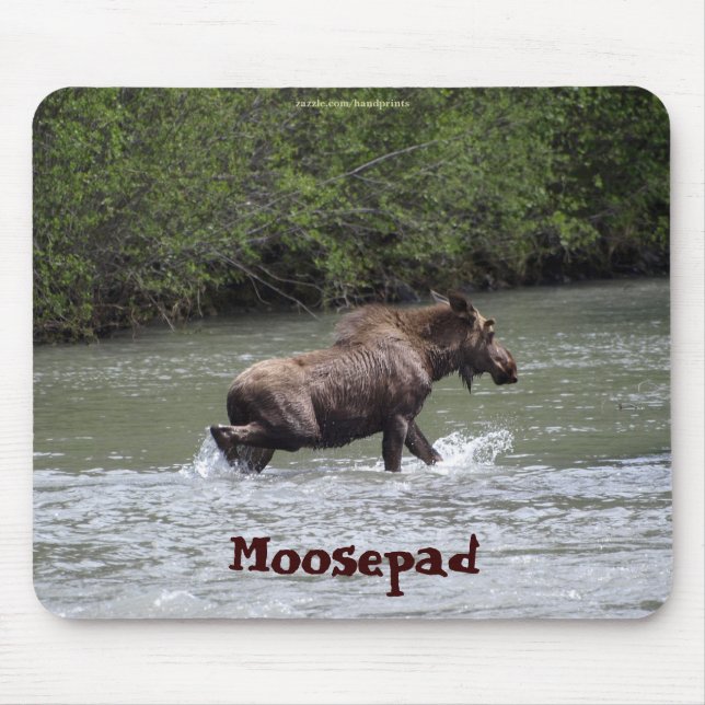 Alfombrilla De Ratón Mousepad de vida salvaje divertida de Moose (Frente)