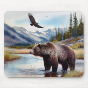 Alfombrilla De Ratón Mousepad de vida silvestre Grizzly Eagle