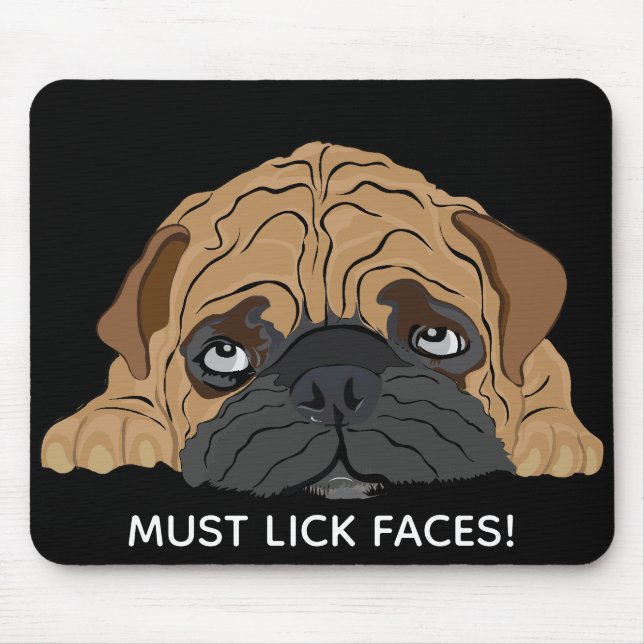 Alfombrilla De Ratón Mousepad debe lamer los rostros/Bulldog (Frente)