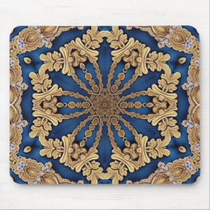 Alfombrilla De Ratón Mousepad decorativo de oro azul