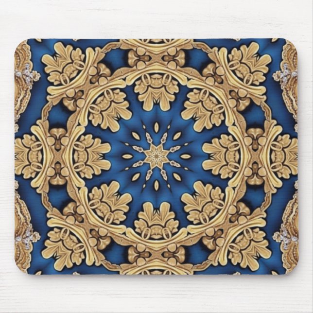 Alfombrilla De Ratón Mousepad decorativo de oro azul (Frente)