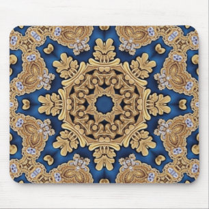 Alfombrilla De Ratón Mousepad decorativo de oro azul