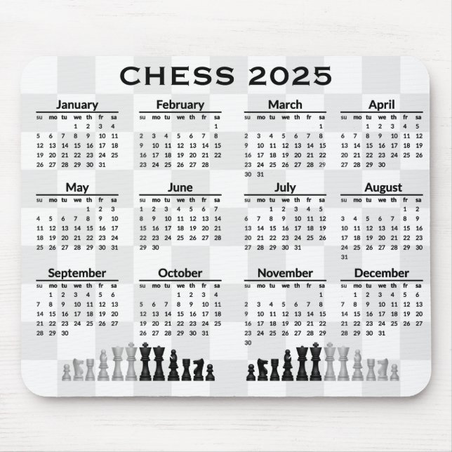 Alfombrilla De Ratón Mousepad del calendario del ajedrez 2025 (Frente)