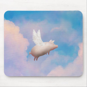Alfombrilla De Ratón mousepad del cerdo del vuelo