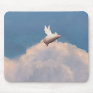 Alfombrilla De Ratón mousepad del cerdo del vuelo