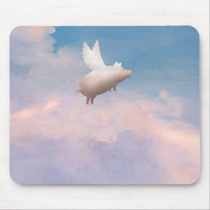 Alfombrilla De Ratón mousepad del cerdo del vuelo