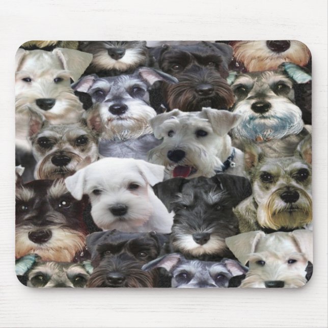 Alfombrilla De Ratón Mousepad del collage del Schnauzer (Frente)
