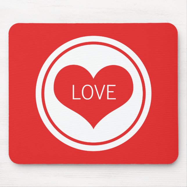 Alfombrilla De Ratón Mousepad del corazón fino, rojo (Frente)