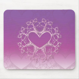 Alfombrilla De Ratón Mousepad del corazón púrpura