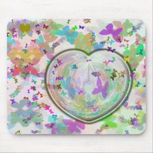 Alfombrilla De Ratón Mousepad del corazón y de la mariposa