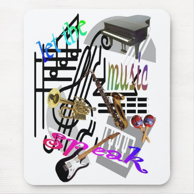 Alfombrilla De Ratón mousepad del dejar--música-speak (Frente)