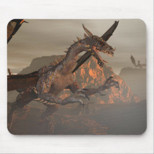Alfombrilla De Ratón Mousepad del dragón de fuego