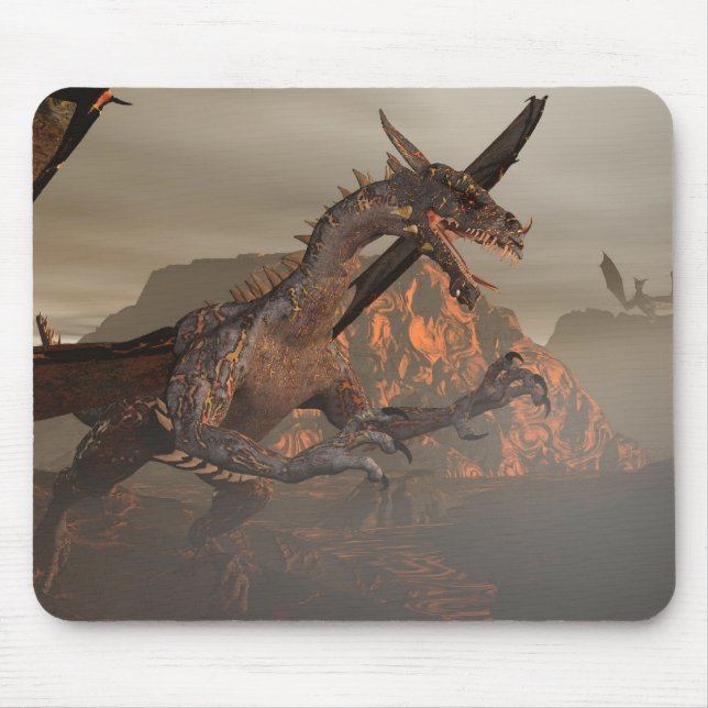 Alfombrilla De Ratón Mousepad del dragón de fuego (Frente)