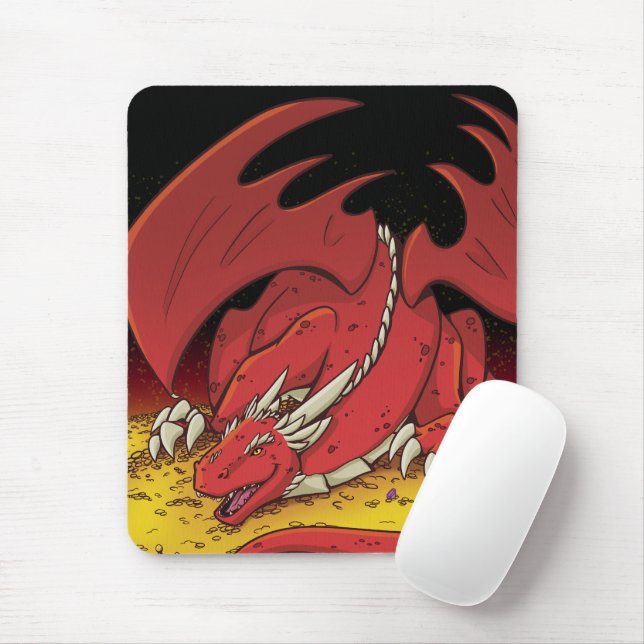 Alfombrilla De Ratón Mousepad del Dragón Rojo (Con ratón)