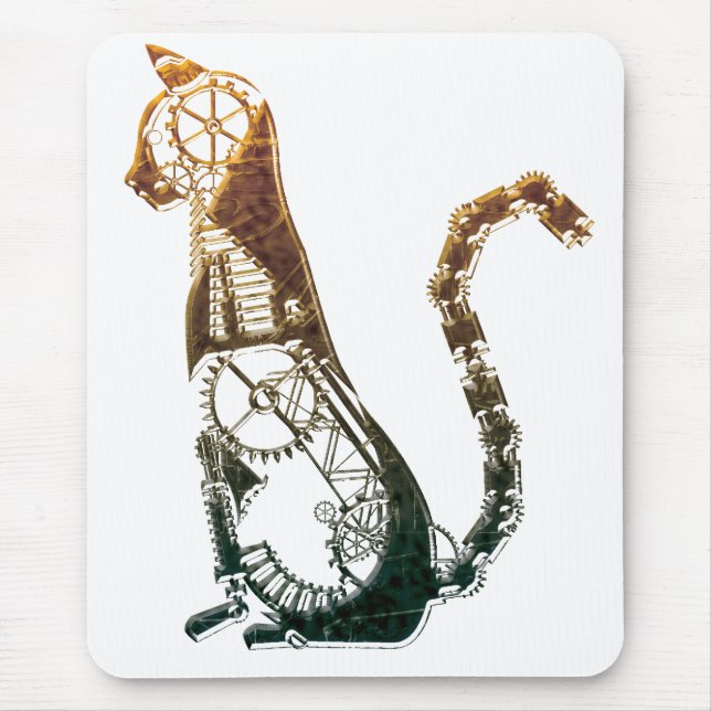 Alfombrilla De Ratón Mousepad del gato de Steampunk (Frente)