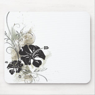 Alfombrilla De Ratón Mousepad del hibisco del Grunge